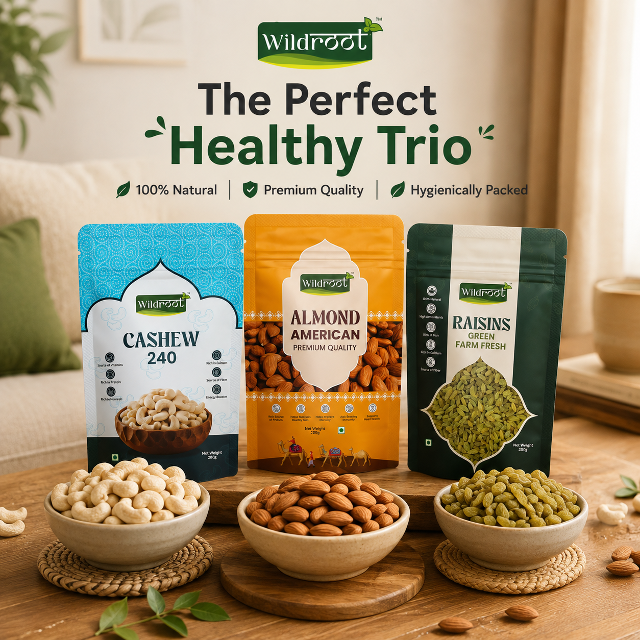 Wildroot Dryfruits Combo Premium Pack 600g