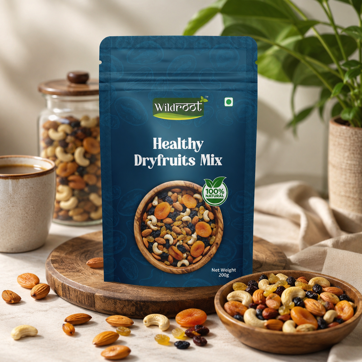 WildRoot Healthy Mix Dryfruits 200g | Panchmeva | Raw Mix DryFruit