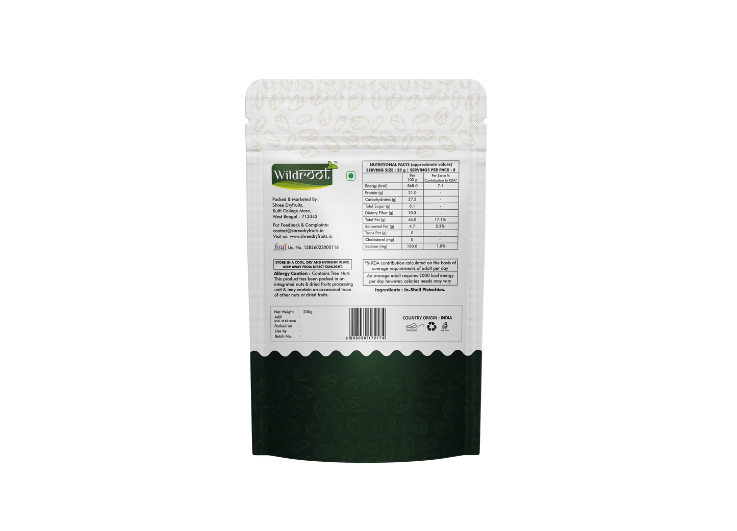 WildRoot Premium Jumbo Pistachios 200g