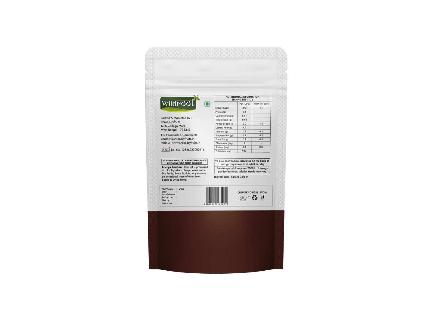 WildRoot Raisins Golden 200g | Kishmish