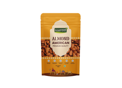 WildRoot Almonds American 200g | Premium Badam Giri