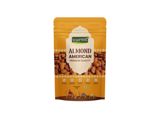 WildRoot Almonds American 200g | Premium Badam Giri