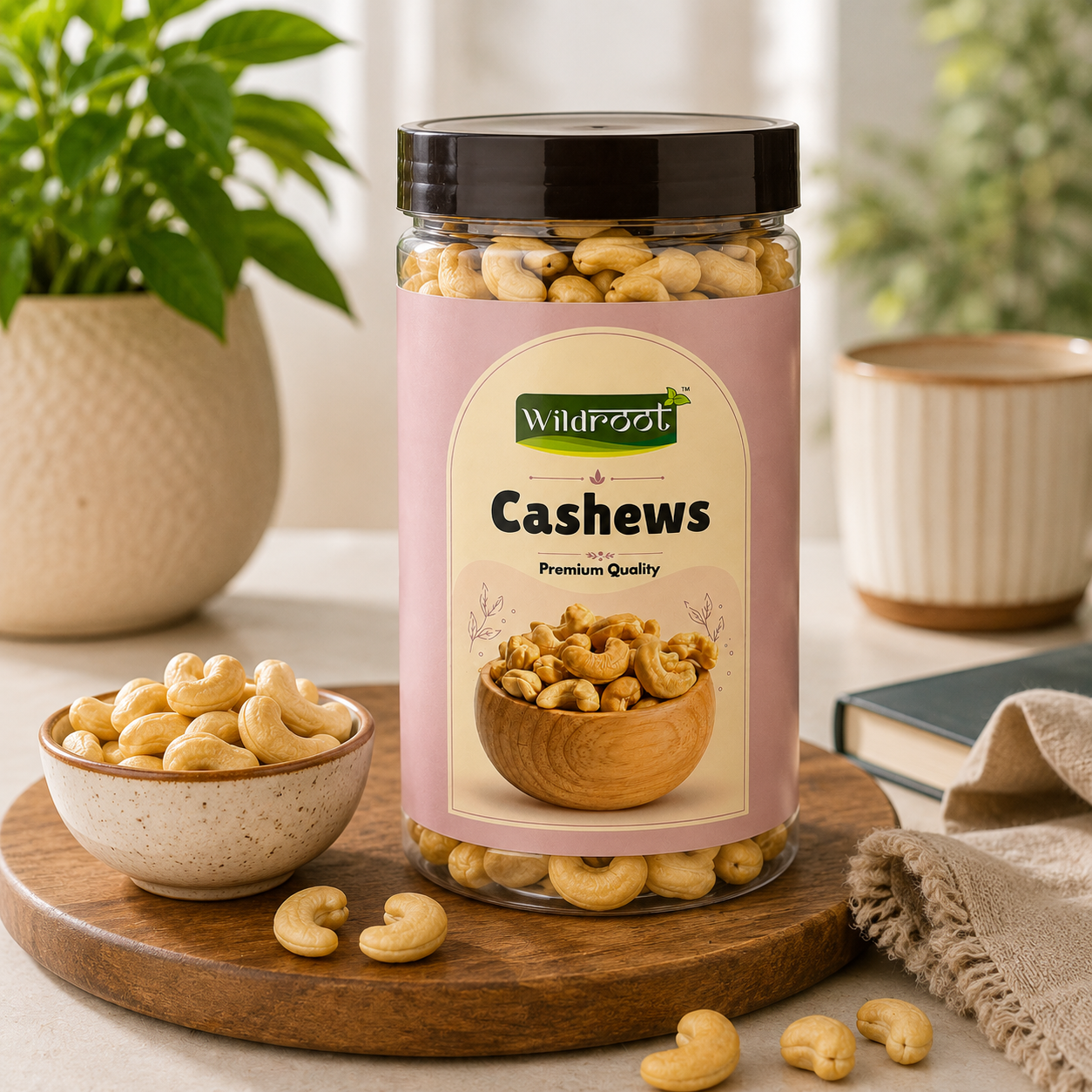 Wildroot Whole Cashew 320W, 500g | Premium Whole Kaju