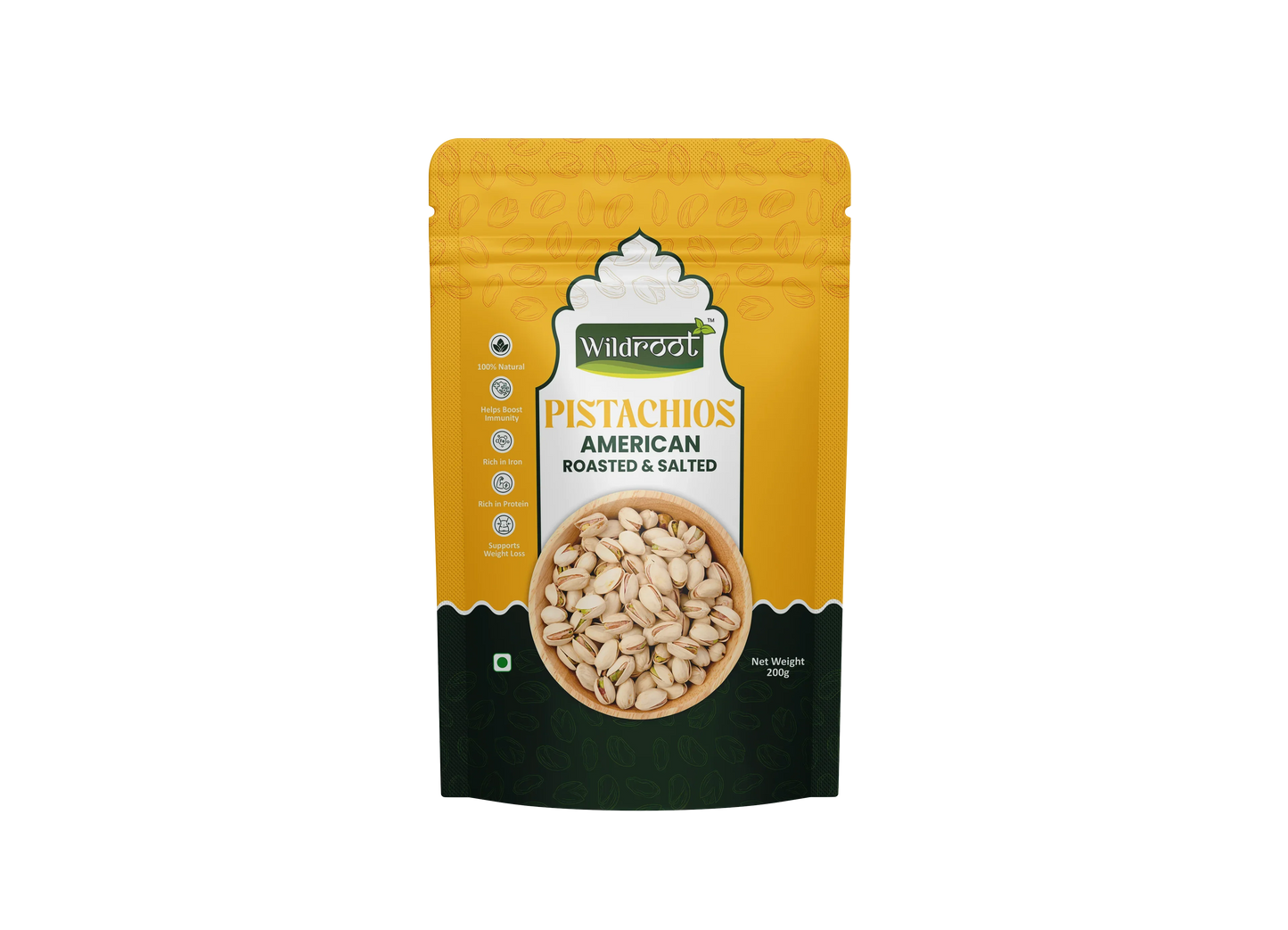 WildRoot Pistachios American 200g | Roasted & Salted