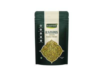 WildRoot Green Farm Fresh Raisins 200g | Fresh Green Kishmish