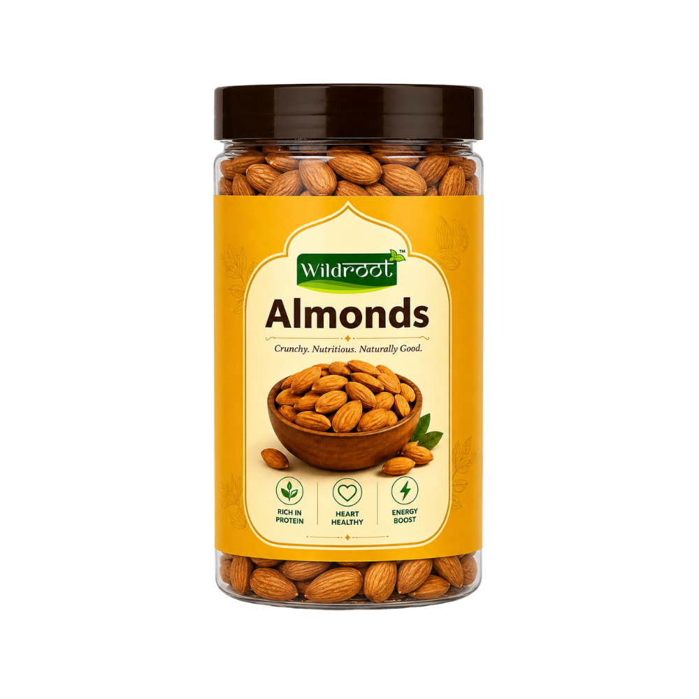 Wildroot American Whole Almonds 500g | Premium Badam | Rich in Protein
