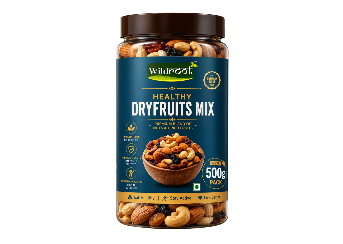 WildRoot Healthy Mix Dryfruits 500g | Panchmeva | Raw Mix DryFruit