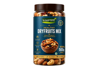 WildRoot Healthy Mix Dryfruits 500g | Panchmeva | Raw Mix DryFruit